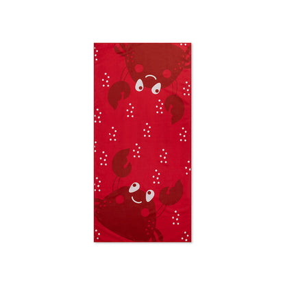 Microfiber Beach Towel - Red - Crabby - 135 x 65 cm