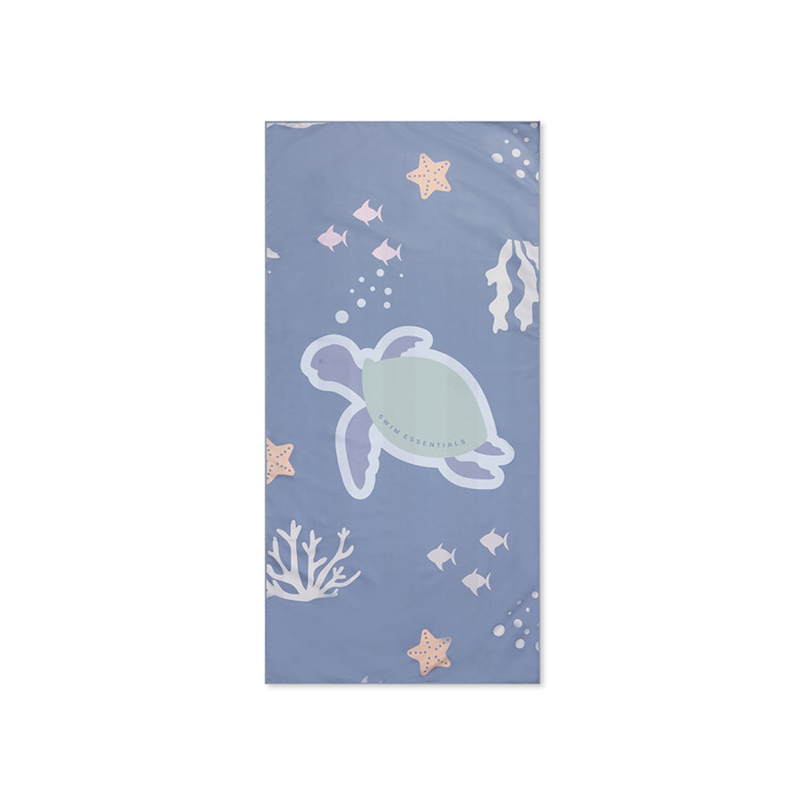 Microfiber Beach Towel - Blue - Coral Bliss - 135 x 65 cm