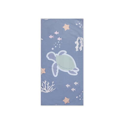 Microfiber Beach Towel - Blue - Coral Bliss - 135 x 65 cm