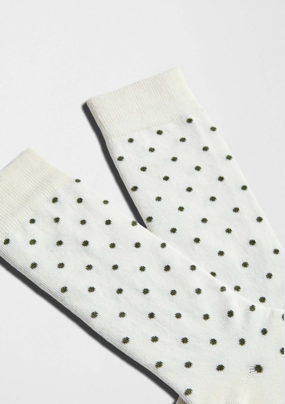 Calcetines BeDots Off-White con lunares verde militar - BESOCKS