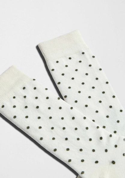 Calcetines BeDots Off-White con lunares verde militar - BESOCKS