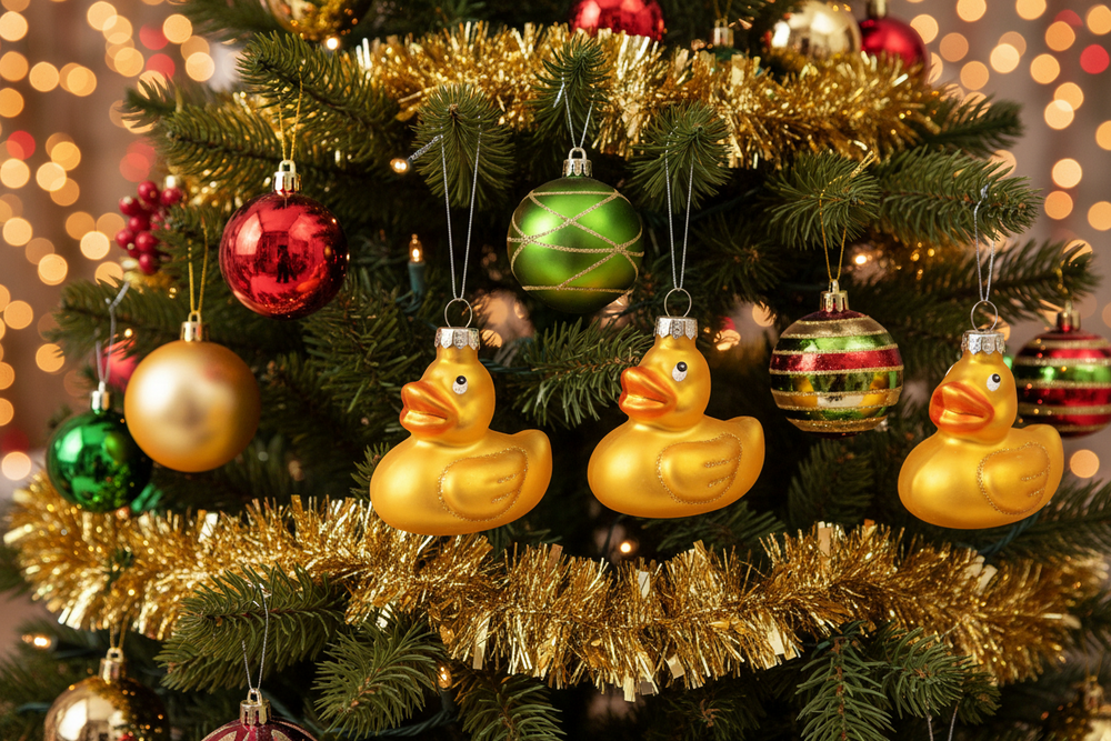 Gele Eend Kerstbal