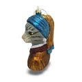 Kerstbalmeisje met parelkleurige gestreepte kat