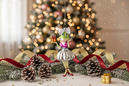 Miss Frog Christmas bauble