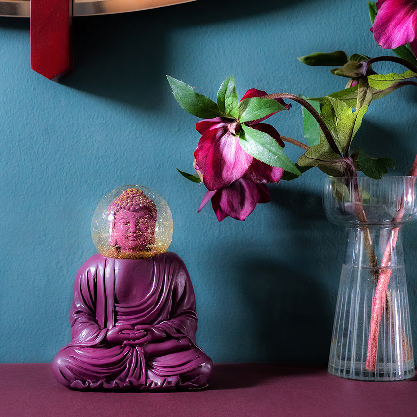 Boule à Neige Bouddha Violet