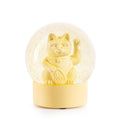 Boule à Neige Chat Chanceux Jaune