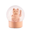 Pink Lucky Cat Snow Globe