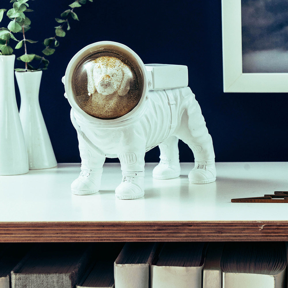 Snowshot dog astronaut