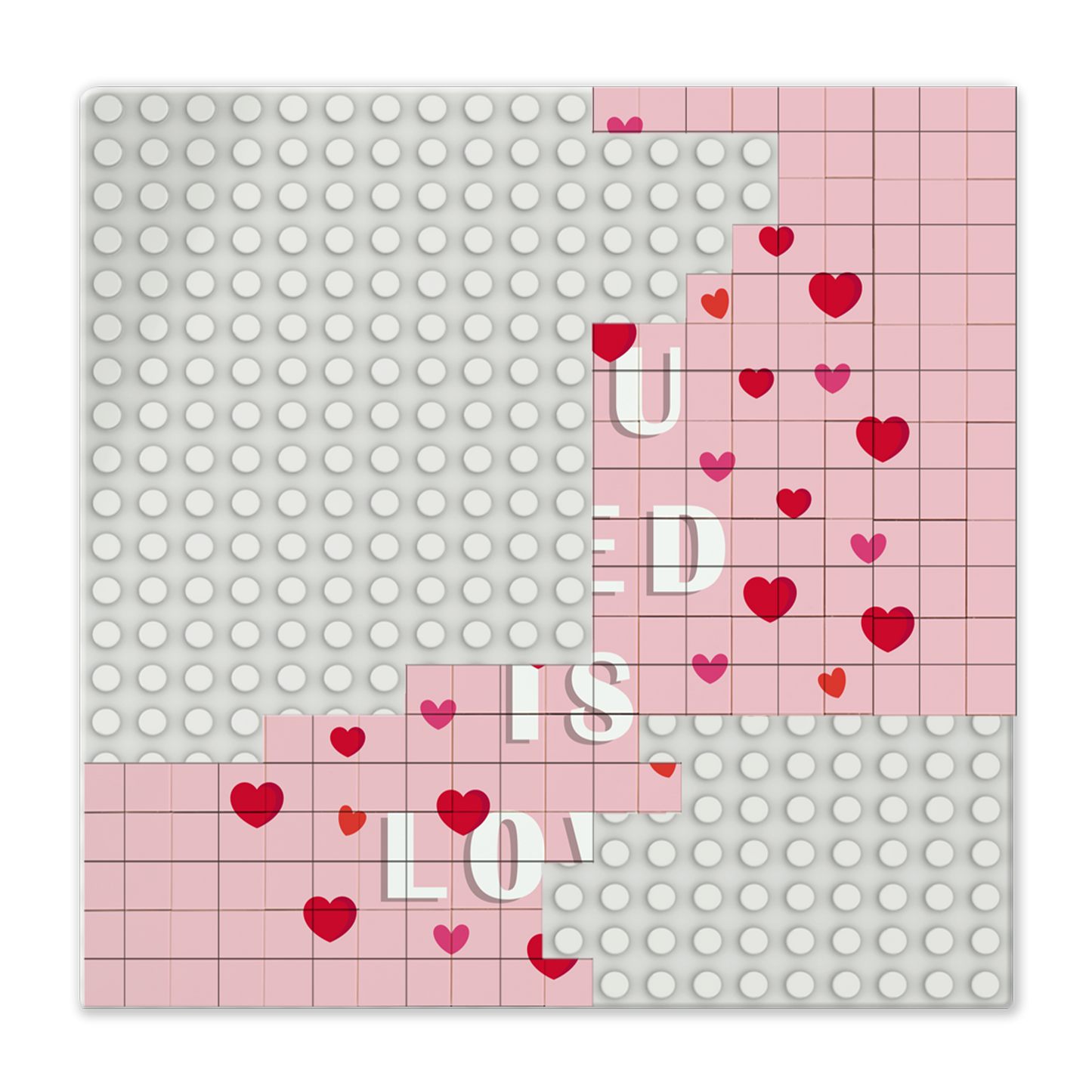 BRIXIES Plus Printed Puzzle Plates Custom White 20x20 Studs (16x16 cm)
