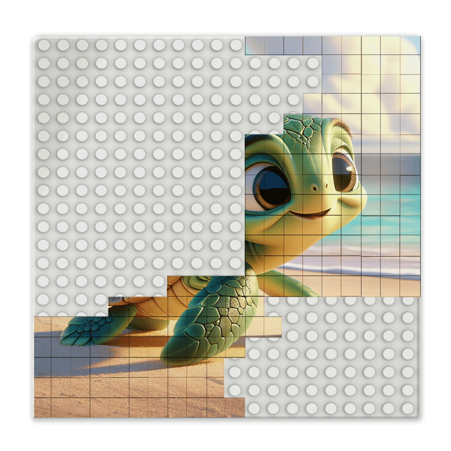 BRIXIES Plus Printed Puzzle Plates Custom White 20x20 Studs (16x16 cm)