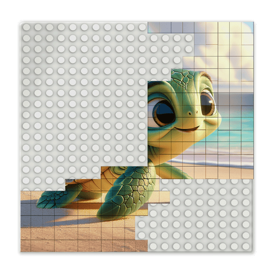 BRIXIES Plus Printed Puzzle Plates Custom White 20x20 Studs (16x16 cm)