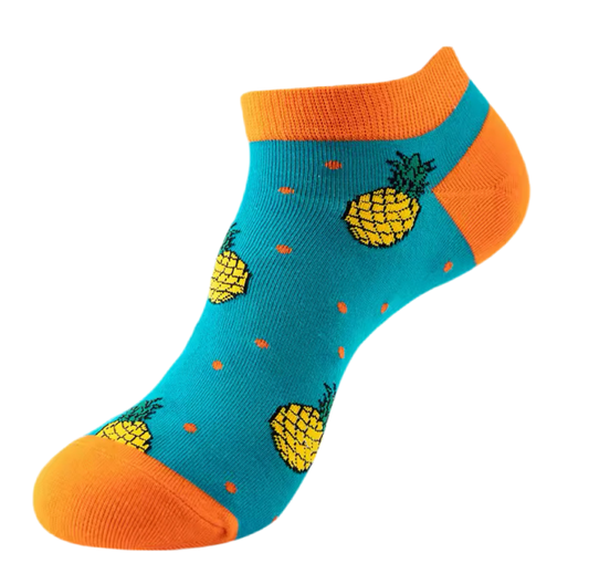 chaussettes courtes ananas et pois