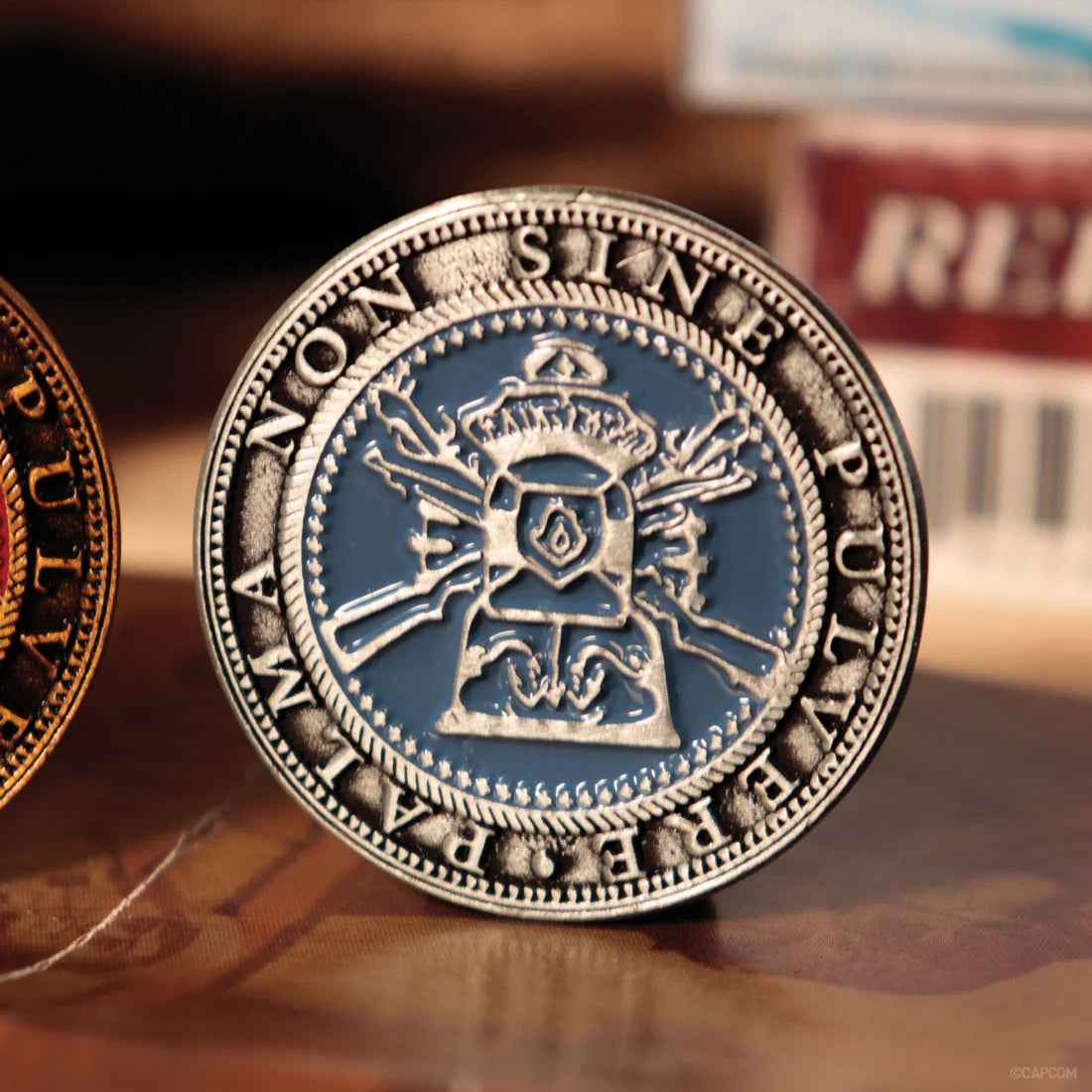 resident evil 4 set of two metal shooting gallery tokens fanattik