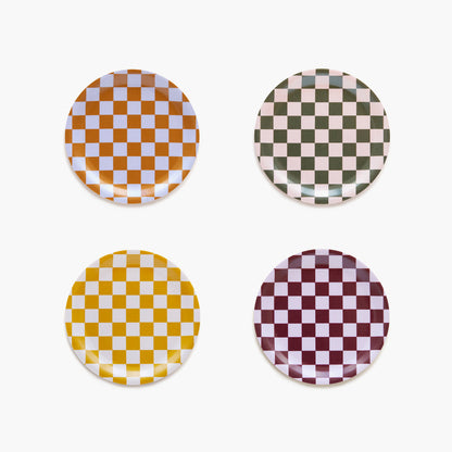 Warm Mix CHECKER Set of 4 Coasters - 11cm