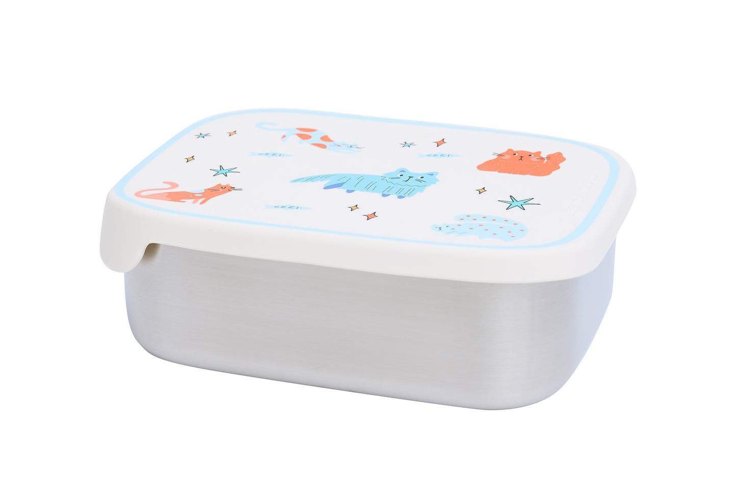 Meowtiful Cats Stainless Steel Lunch Box with Removable Compartments