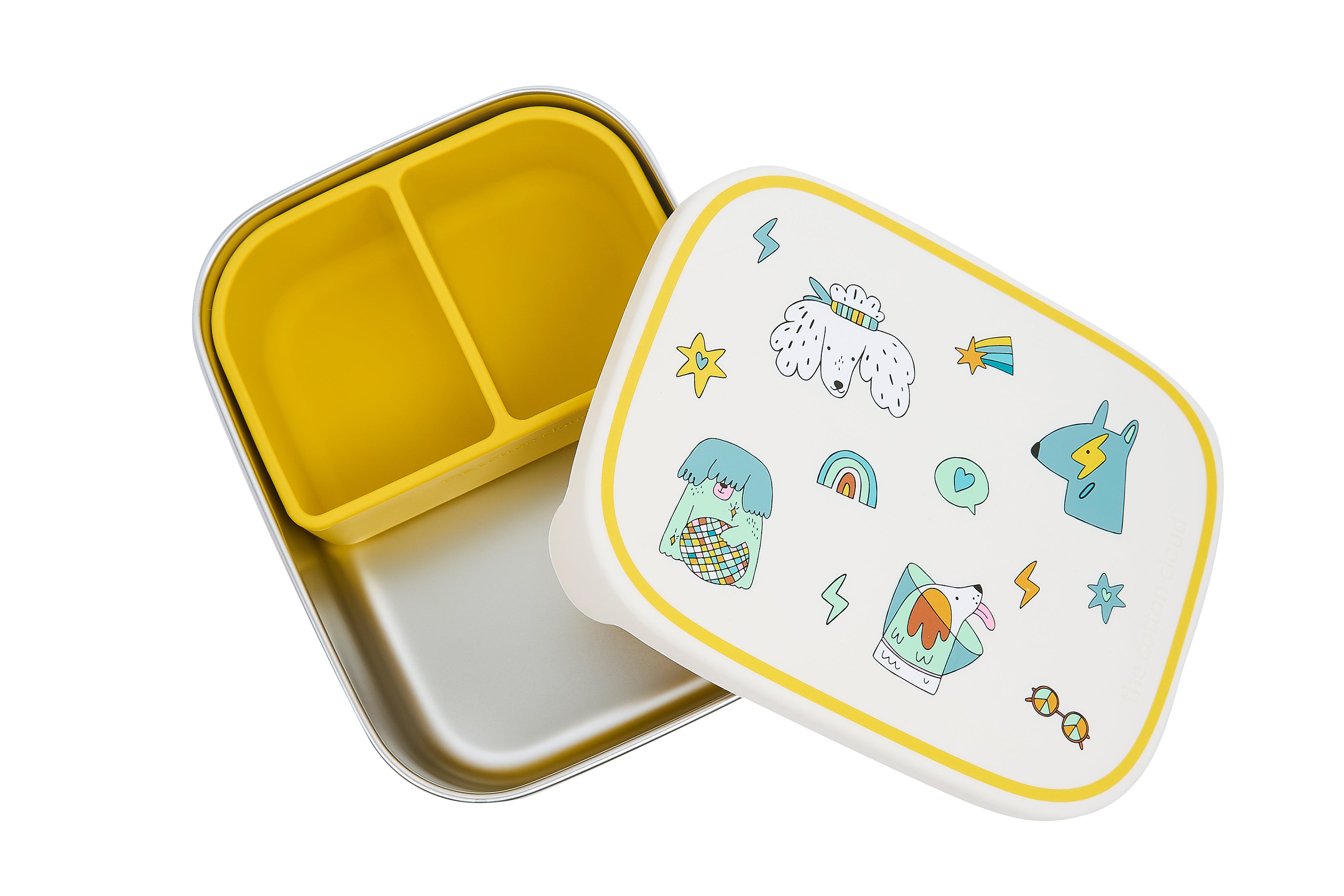 Stainless Steel Lunchbox Funky Dogs with Removable Compartments