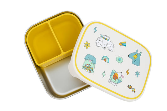 Stainless Steel Lunchbox Funky Dogs with Removable Compartments