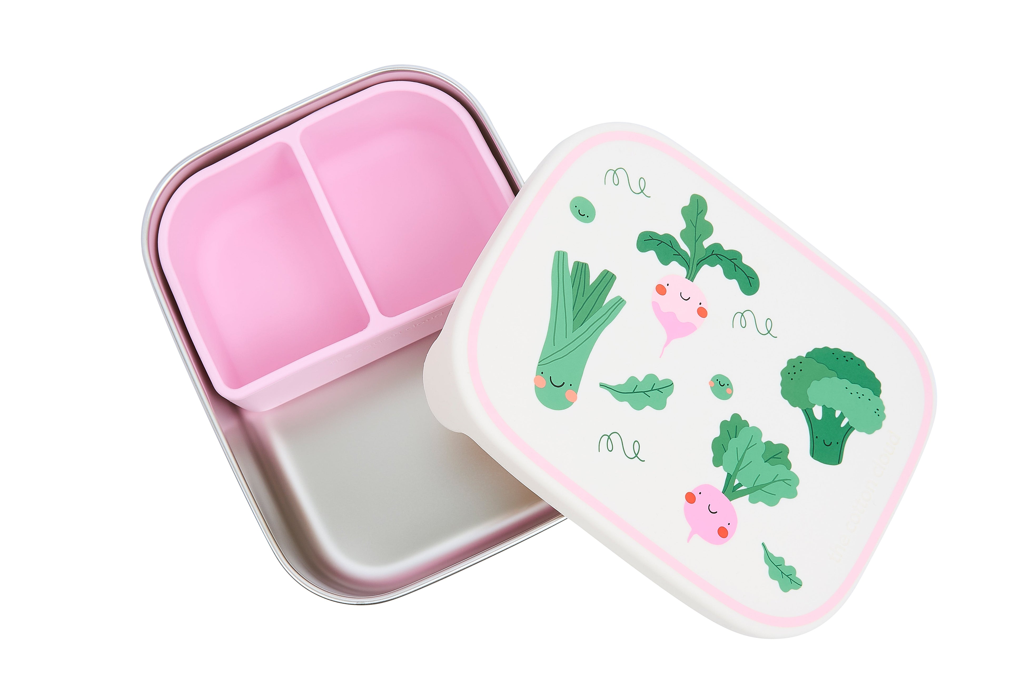 Veggie Pals Stainless Steel Lunch Box with Removable Compartments