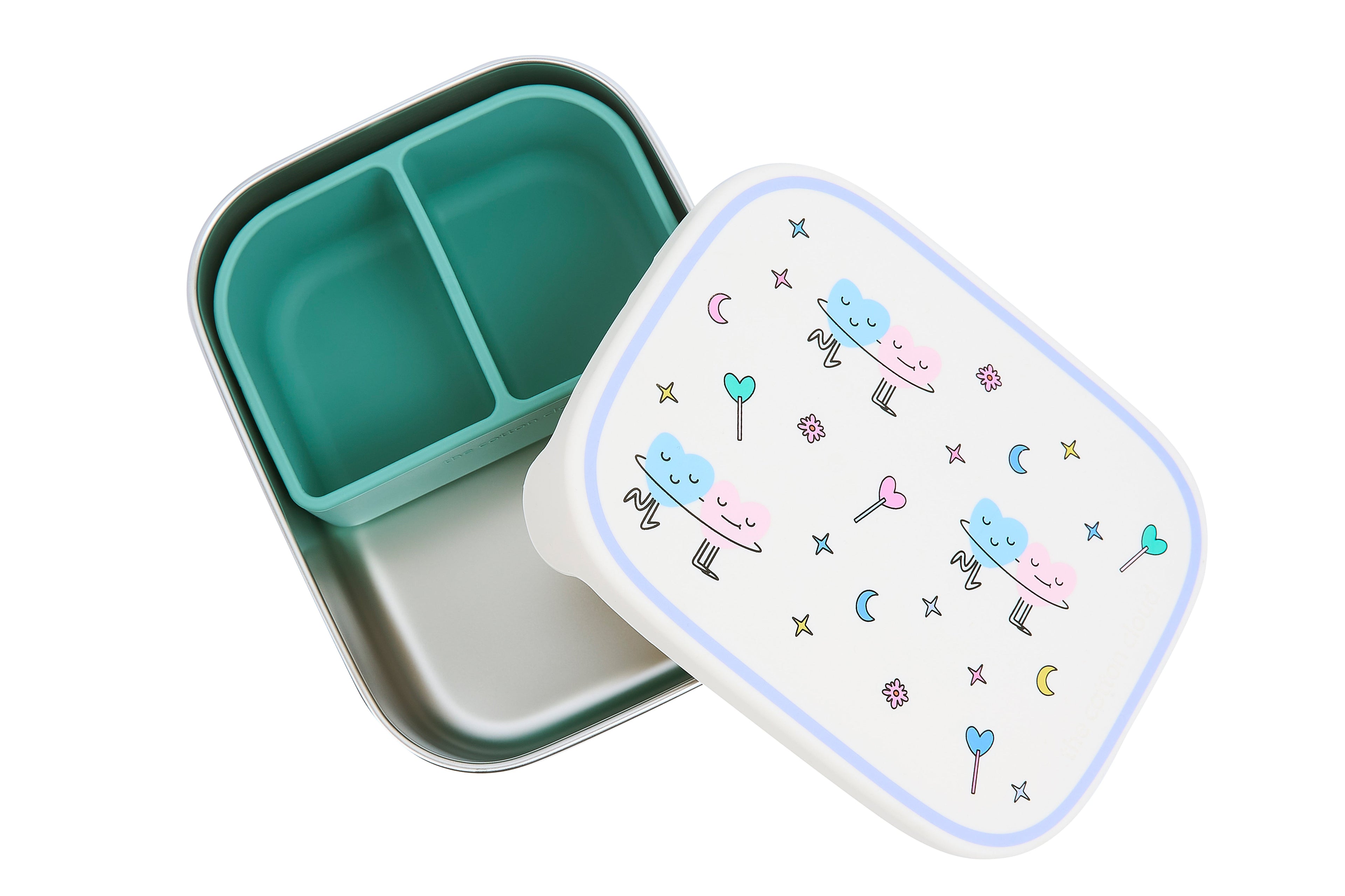 Dancing Hearts Stainless Steel Lunch Box with Removable Compartments