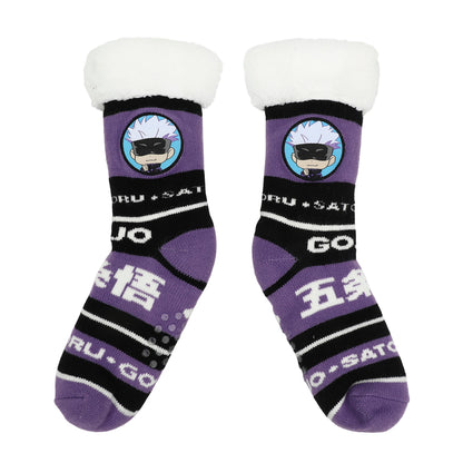 Chaussettes femme Jujutsu Kaisen - Satoru Goji violet simili mouton doublé