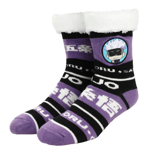 Chaussettes femme Jujutsu Kaisen - Satoru Goji violet simili mouton doublé