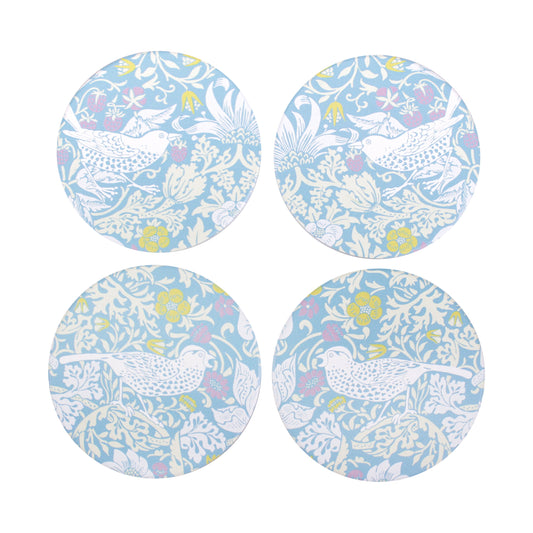 Set of 4 William Morris Strawberry ceramic coasters