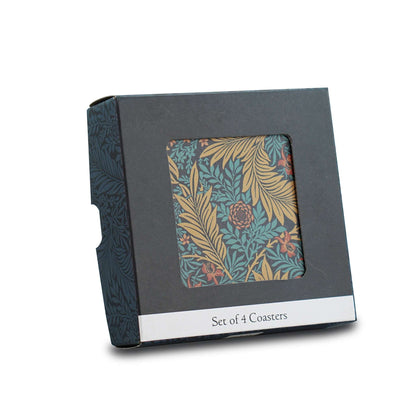 Set of 4 William Morris Larkspur Ceramic Coasters