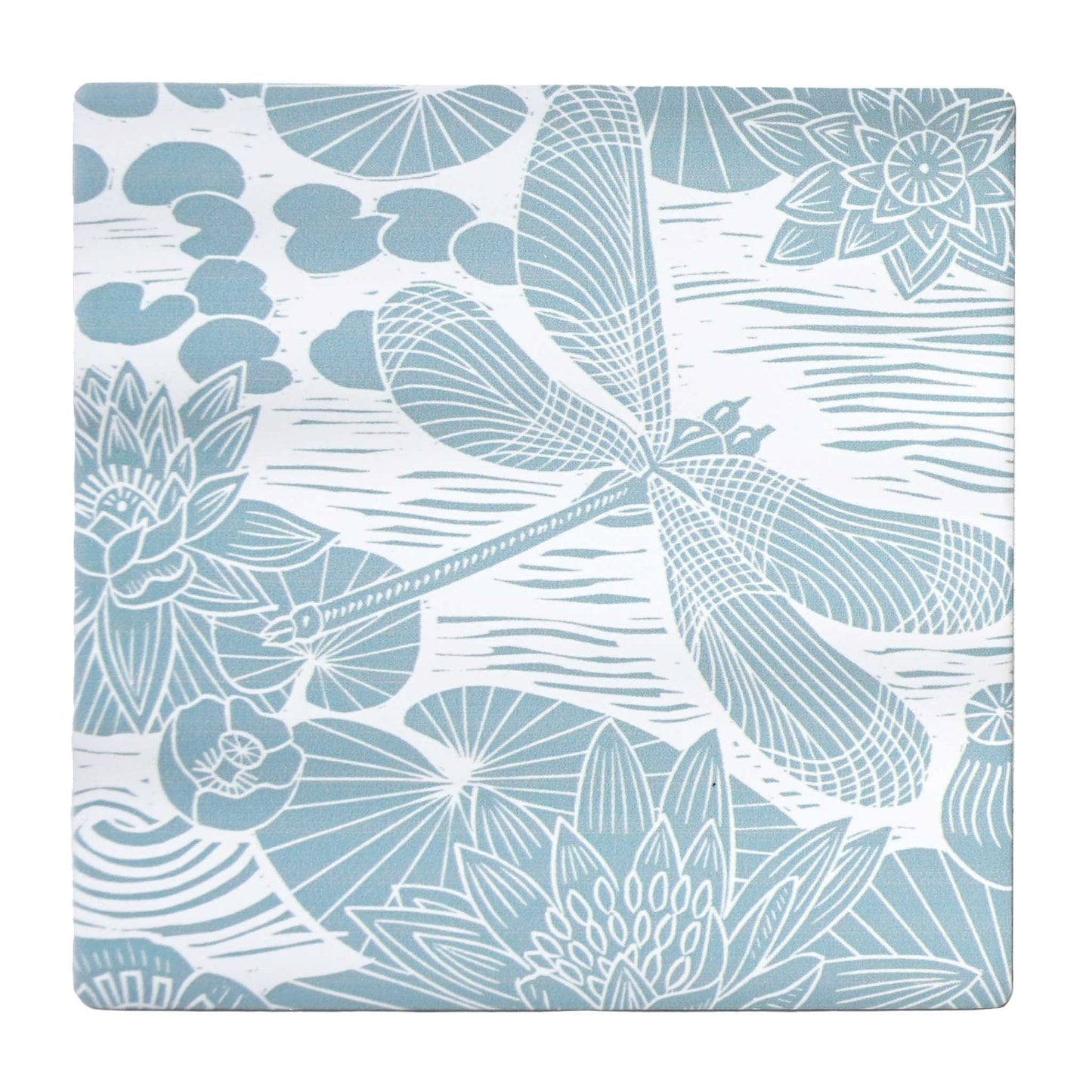 Set of 2 Kate Heiss Powder blue ceramic coasters