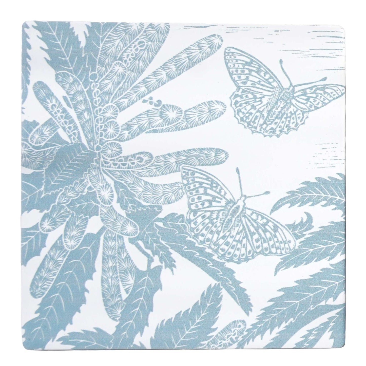 Set of 2 Kate Heiss Powder blue ceramic coasters