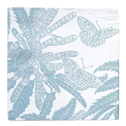 Set of 2 Kate Heiss Powder blue ceramic coasters