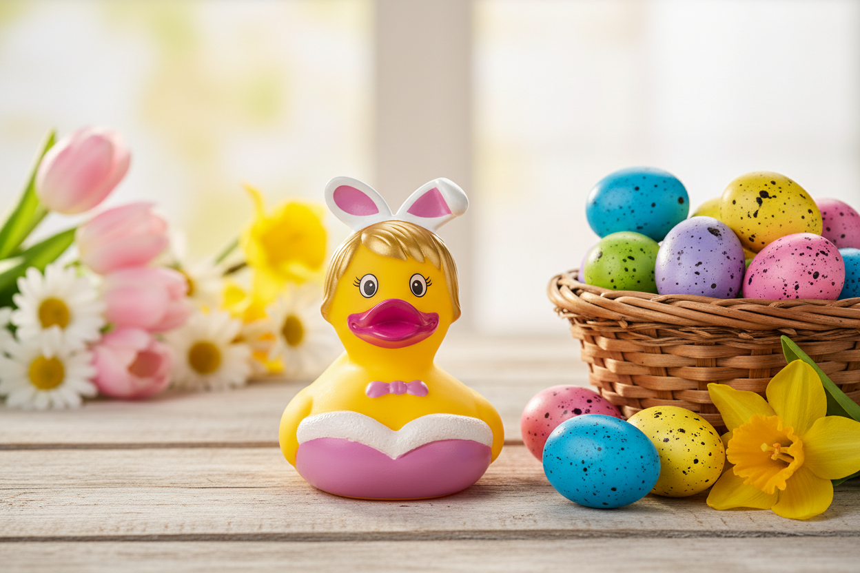 Pin-pink rabbit duck