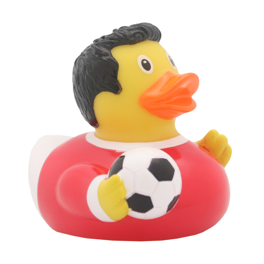 Rode voetbal eend