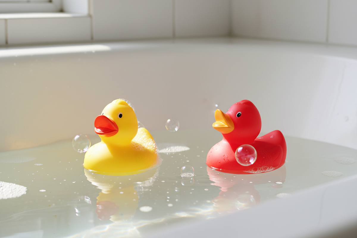 Yellow or fluorescent pink duck