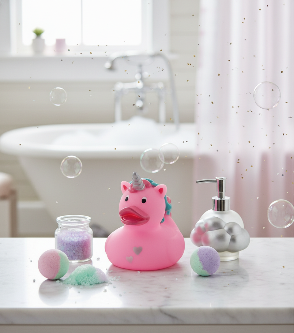 Rose Heart Clock Duck