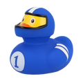 Blue racing pilot duck