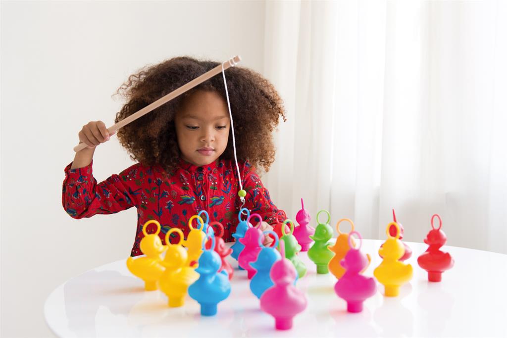 Set of 6 Duck Fishing Ducks - Rainbow