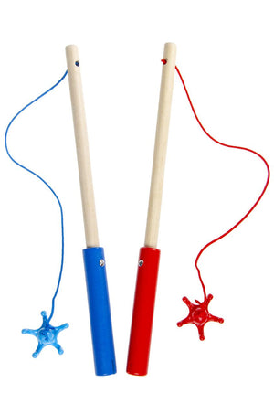 Set of 2 Duck Fishing Rods - Red & Blue