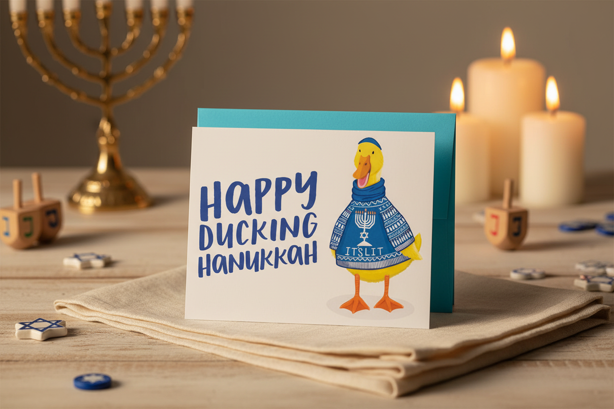 Hanoucca Duck card