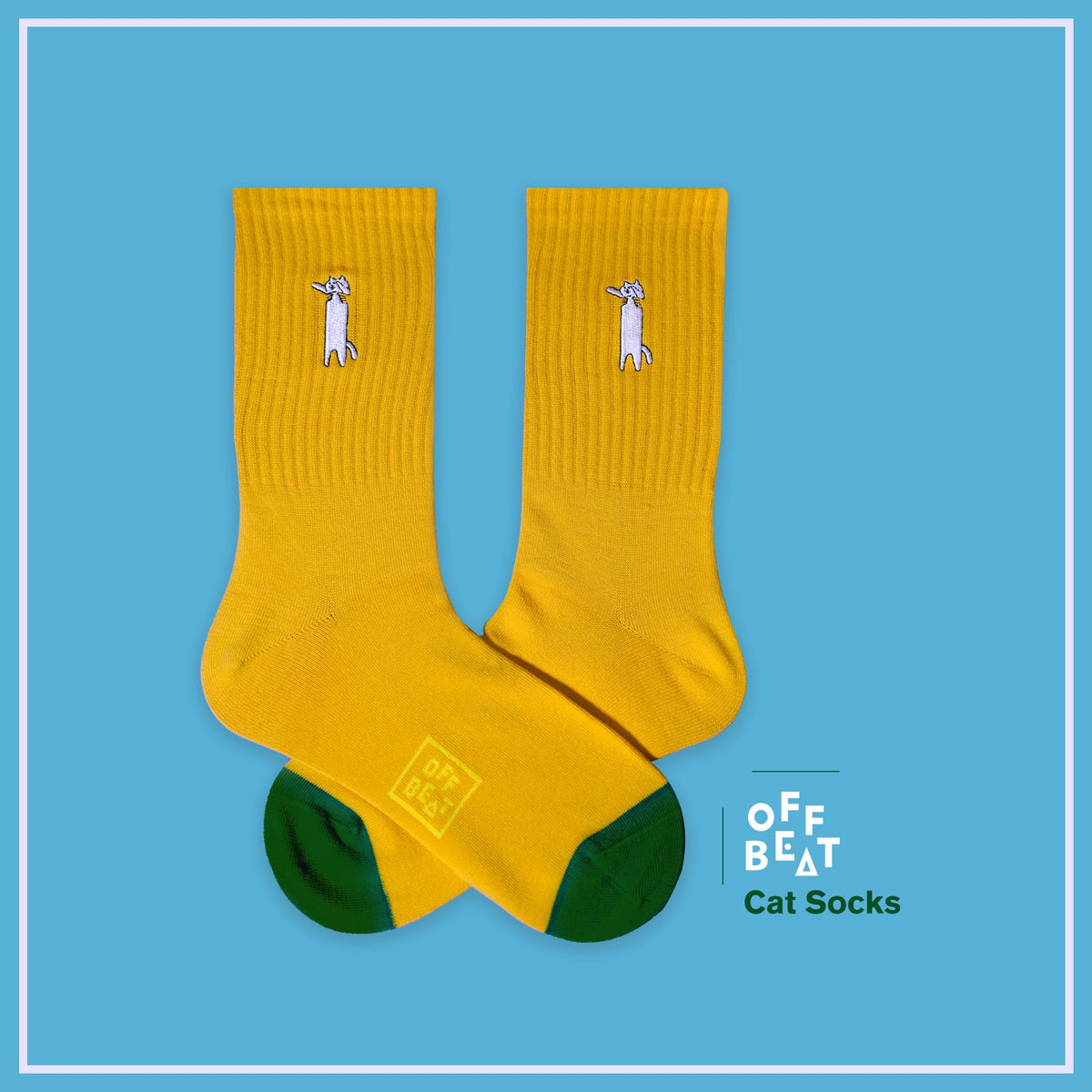 Chaussettes Brodées Chat Grincheux