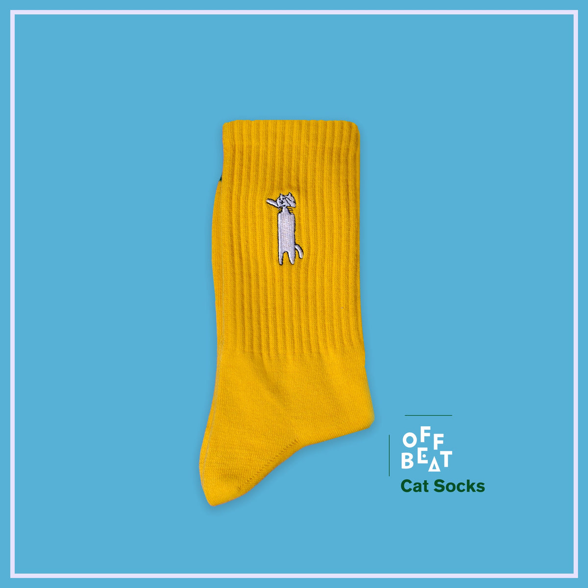 Chaussettes Brodées Chat Grincheux
