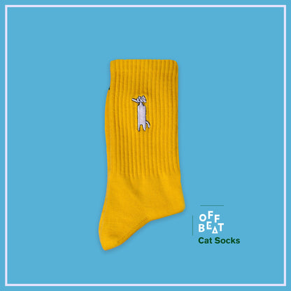 Chaussettes Brodées Chat Grincheux