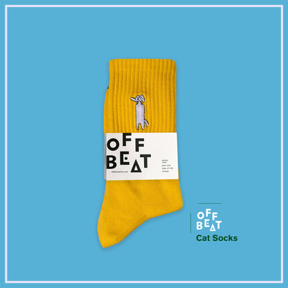Chaussettes Brodées Chat Grincheux