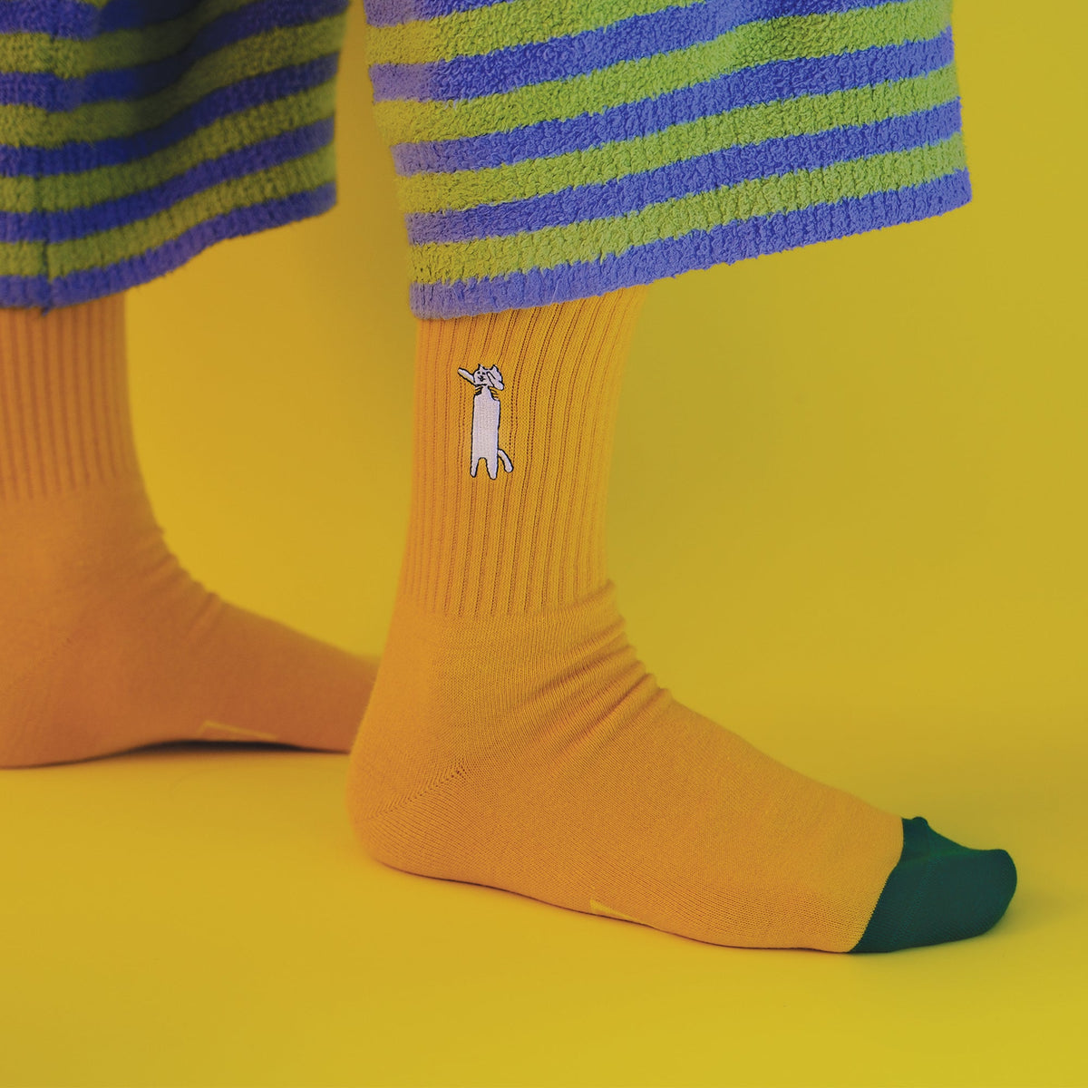 Chaussettes Brodées Chat Grincheux
