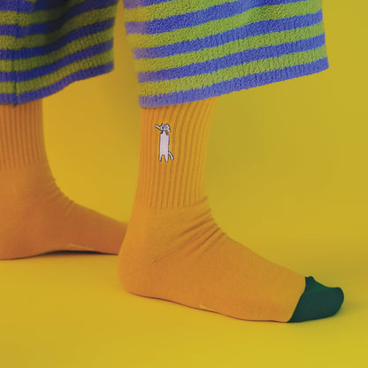 Chaussettes Brodées Chat Grincheux