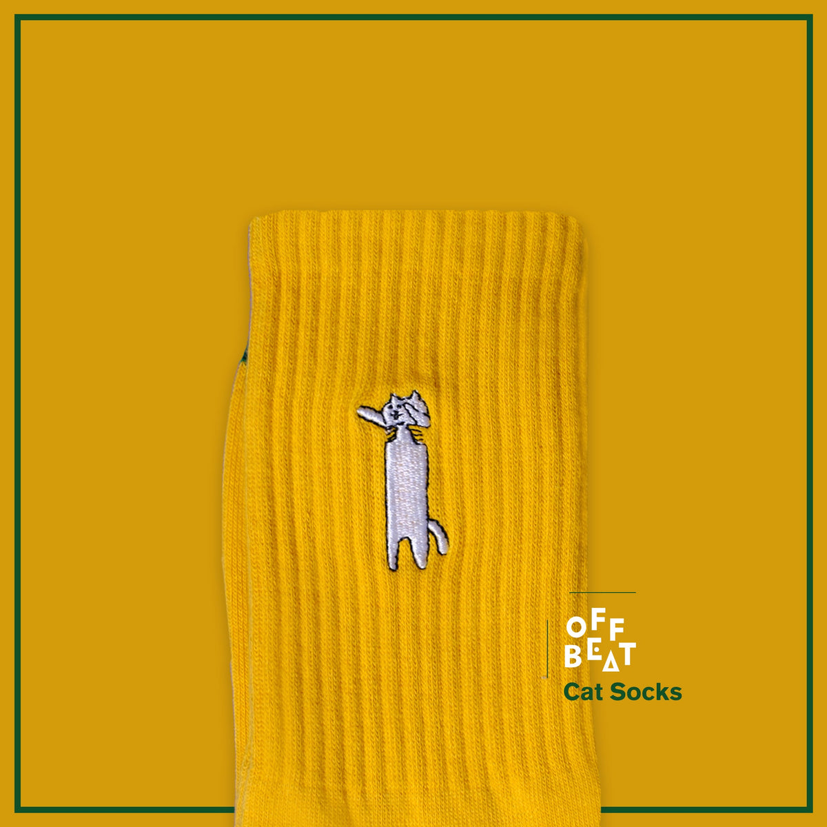 Chaussettes Brodées Chat Grincheux