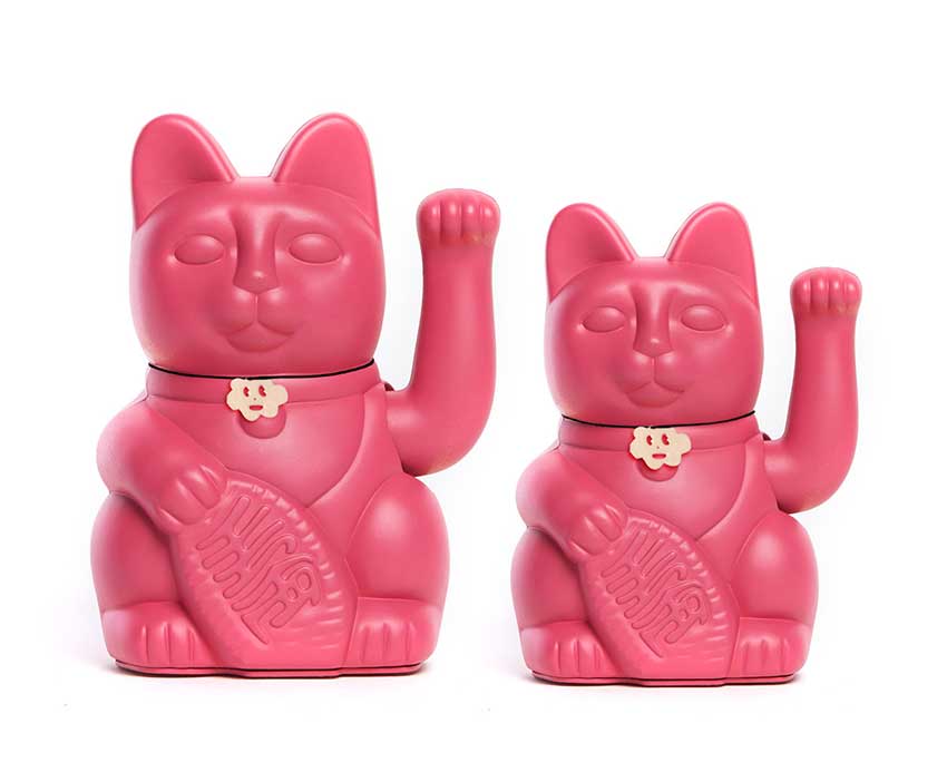 Gelukskat (rood, paars)