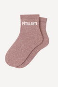 Chaussettes Courtes à Paillettes " PÉTILLANTE" - Rose Gold