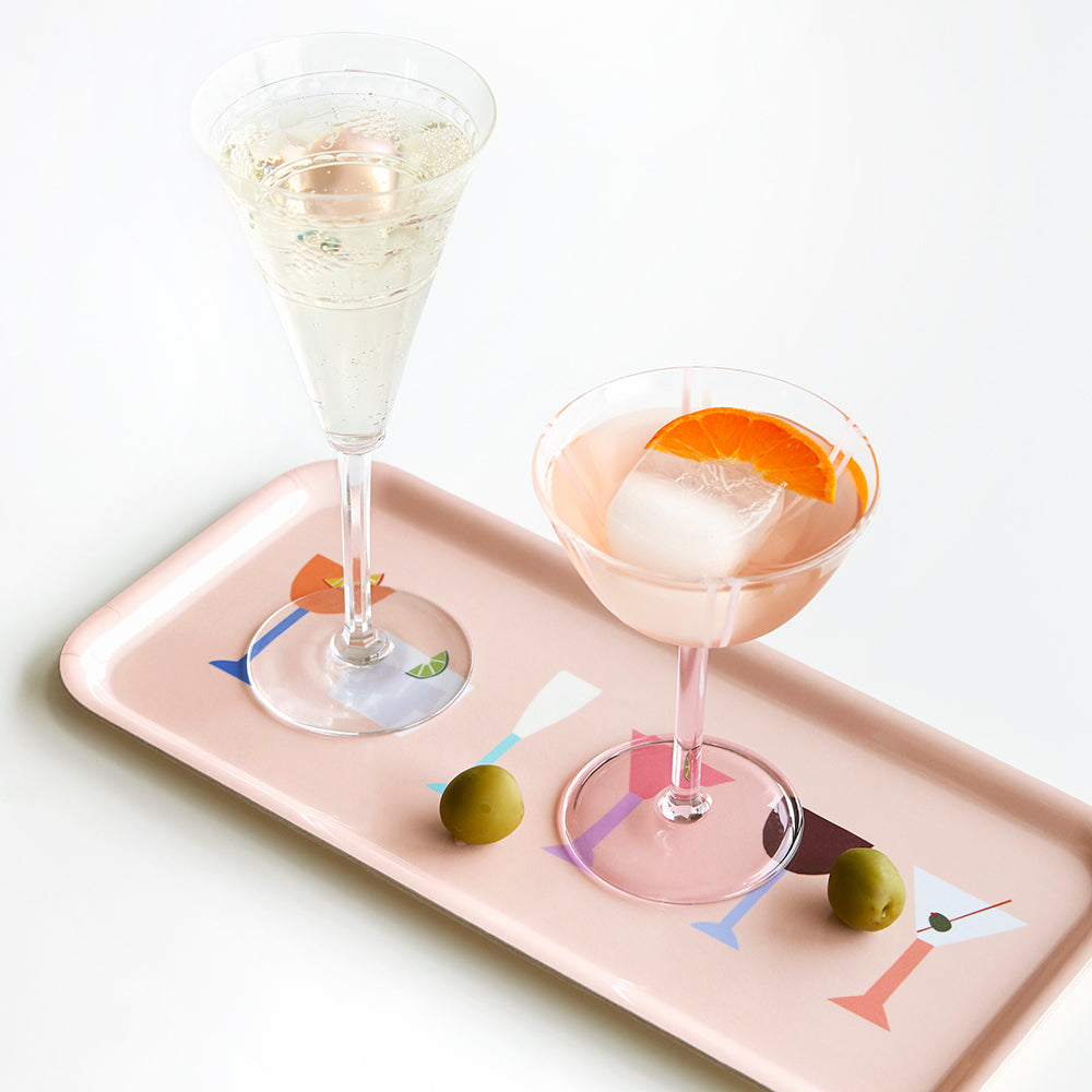 Peach COCKTAILS Serving Tray - 32x15 cm