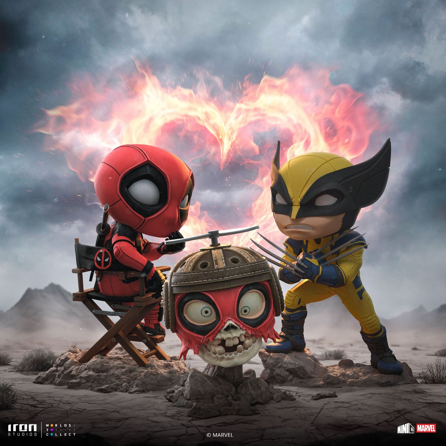 Deadpool, Wolverine and Headpool Statue - Deadpool & Wolverine - Minico - Iron Studios