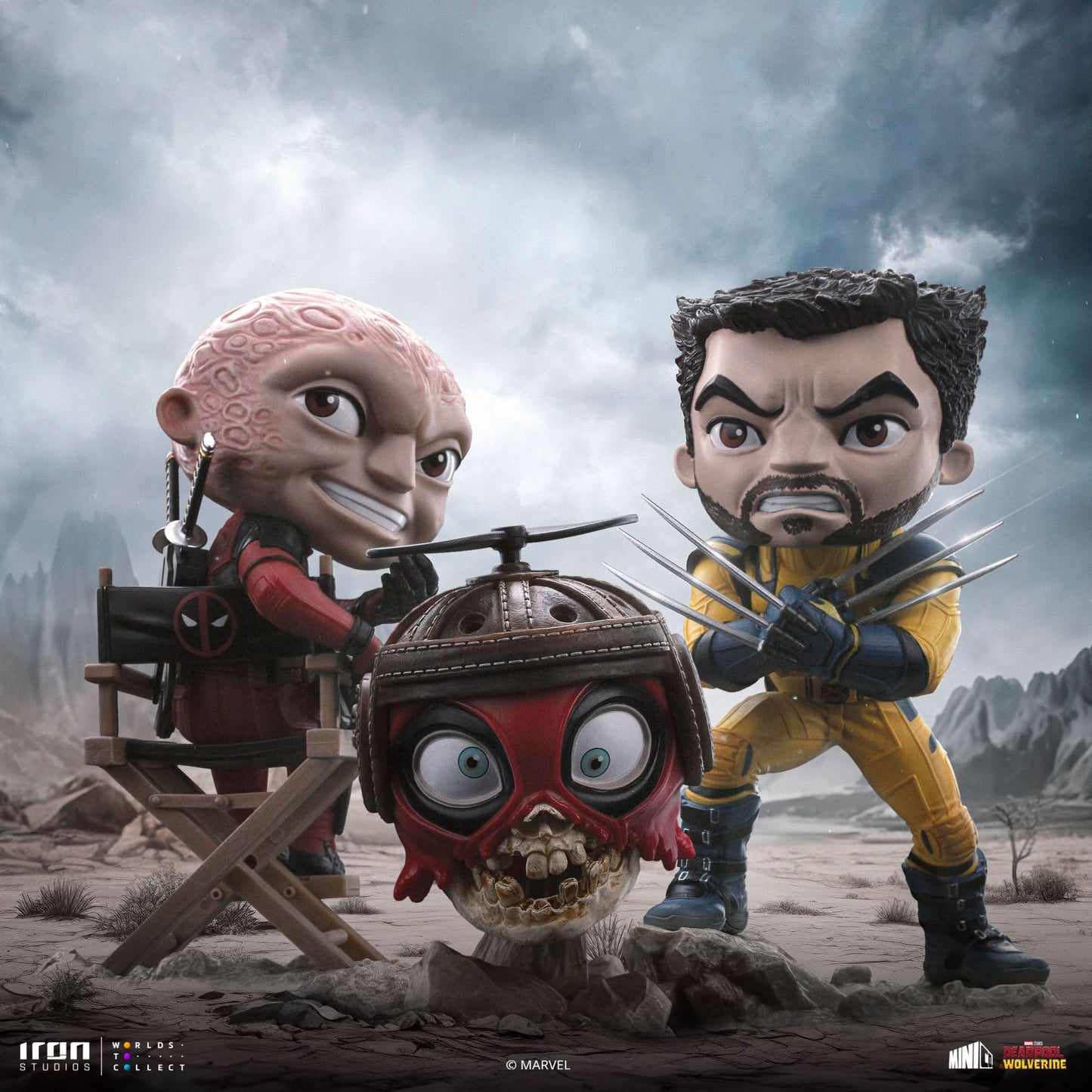 Deadpool, Wolverine, and Headpool (Unmasked) Statue - Deadpool & Wolverine - Minico - Iron Studios